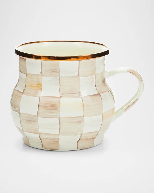 Mocha Check Mug, 10 oz.